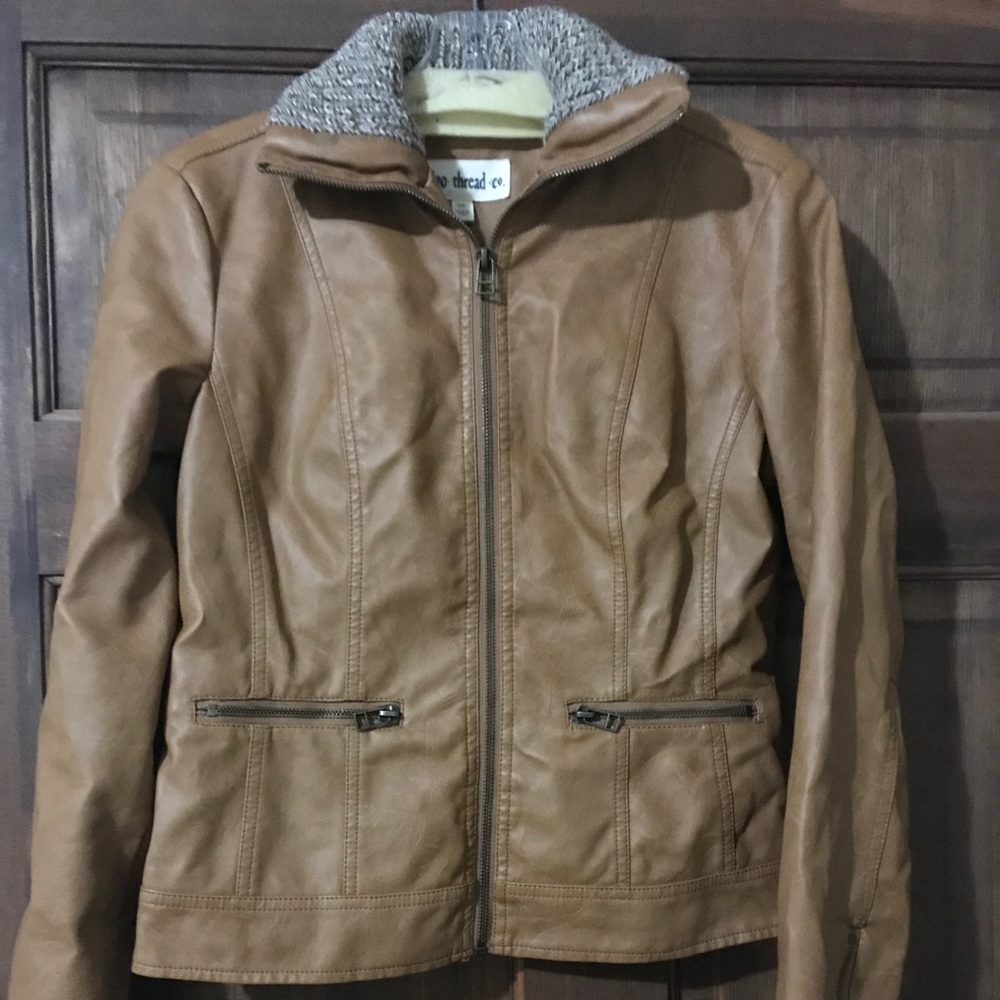 Faux leather bomber jacket XS